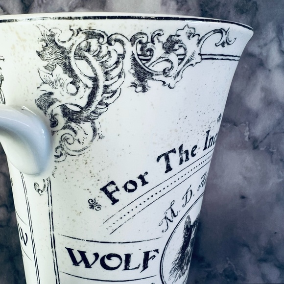 Halloween Ceramic Wolf Claw Powder Tall Coffee Mug Apothecary Druggist Label - Picture 5 of 7